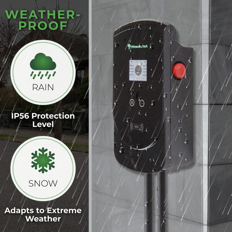 Primecom 80 Amp Level 2 EV Charger | 18ft to 50ft Cord Lengths | 22KW 220 Volt Only In ElectoGb