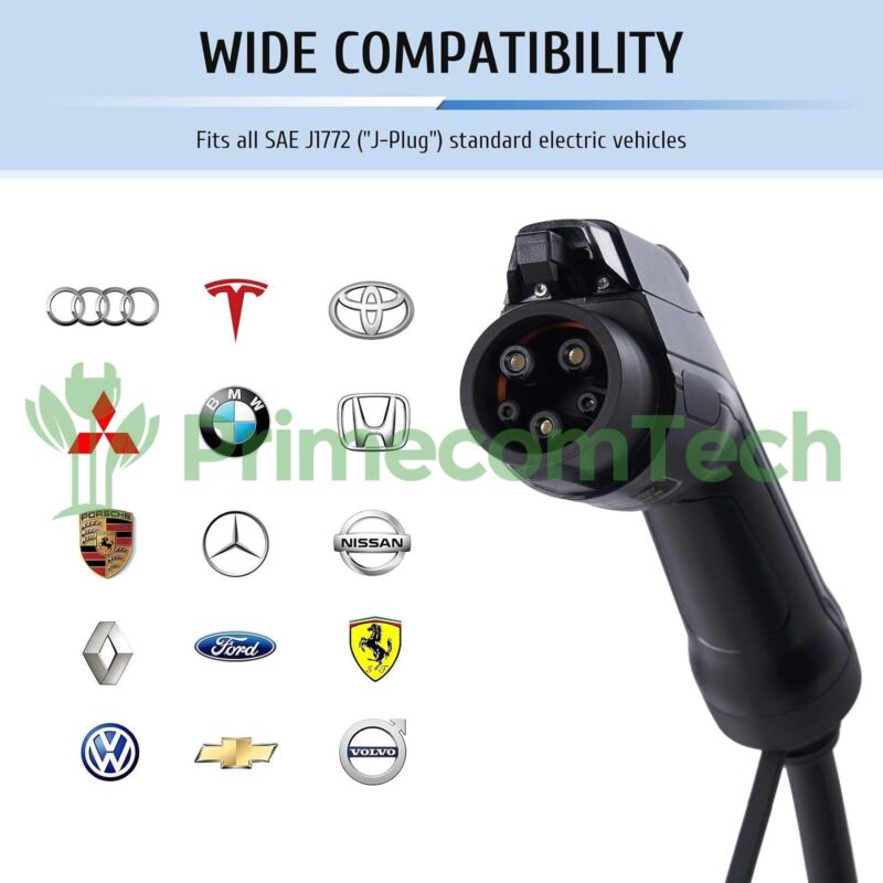 Primecom 32 Amp Level 2 Electric Vehicle (EV) Charger Amperage Adjustable Only In ElectoGb