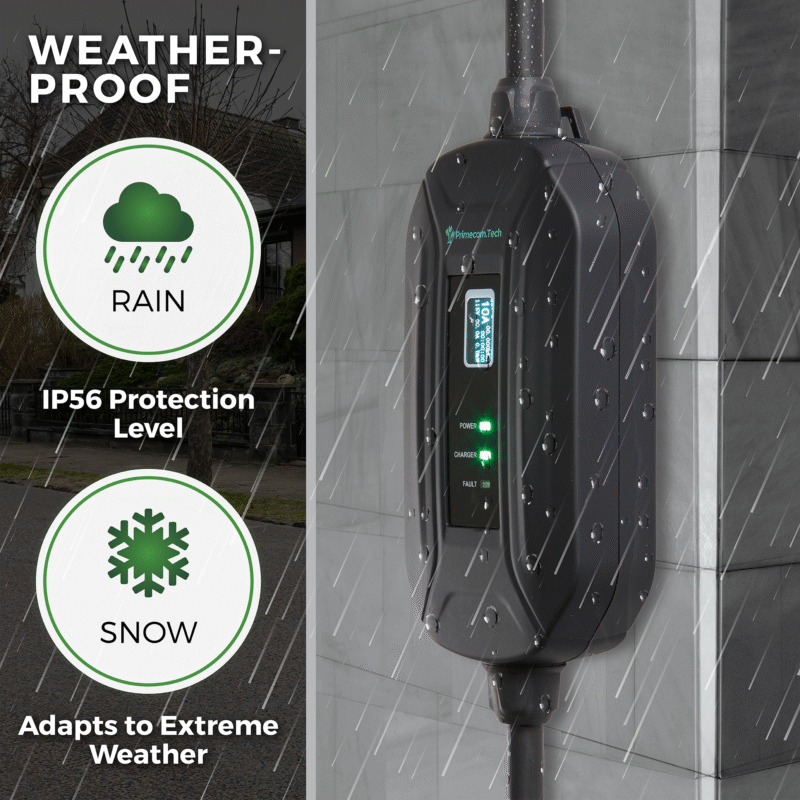Primecom.Tech 16 Amp Level 2 Electric Vehicle (EV) Charger 3X to 4X faster 220 Volt 30', 40', 50' Feet Lengths Only In ElectoGb